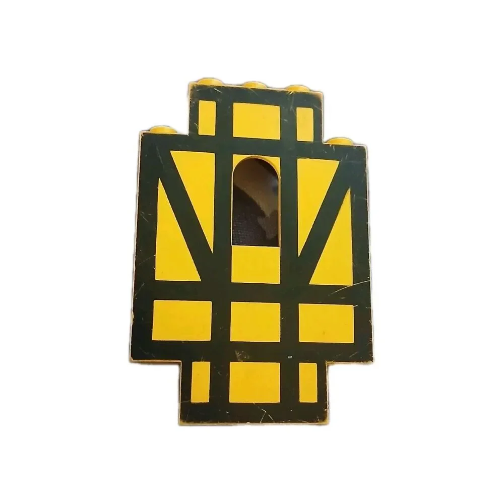 LEGO Yellow 2x5x6 Castle Wall 4444 with Black Stripes Lego Collector Piece